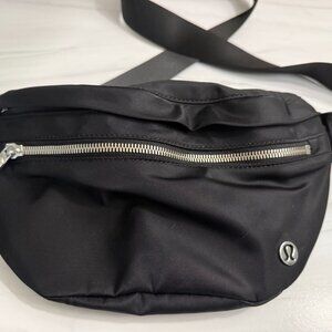Black and Silver Lululemon Bum Bag